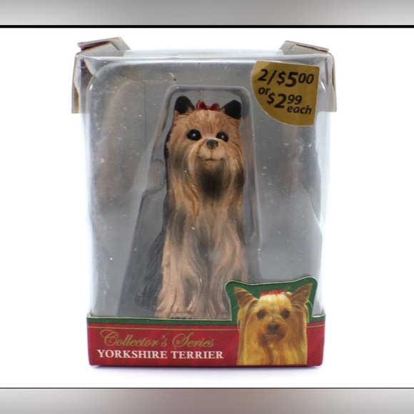 Yorkie Dog Ornament Vintage Figurine Pet Lover Christmas Decor Holiday Gifts - Picture 8 of 11